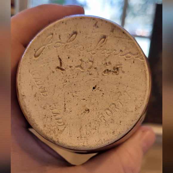 Cute Two Tone Brown Creamer Pitcher-John Barrow Pottery 1985 - Picture 10 of 13